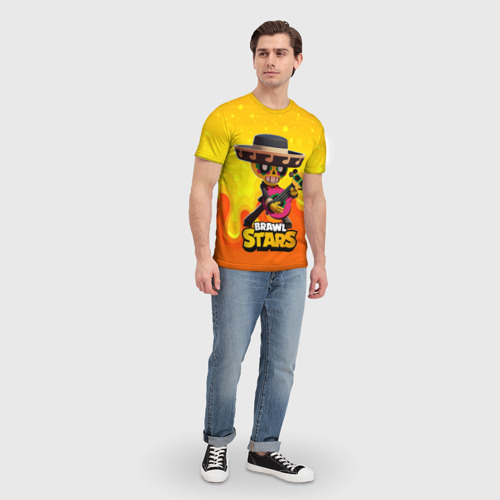 Мужская футболка 3D с принтом Brawl Stars   Поко, вид сбоку #3