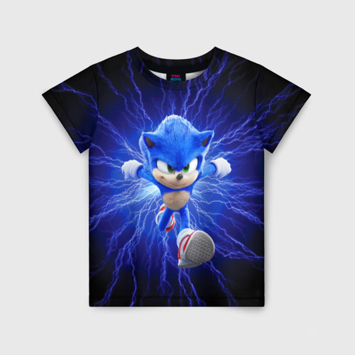 Детская футболка с принтом Sonic, вид спереди №1
