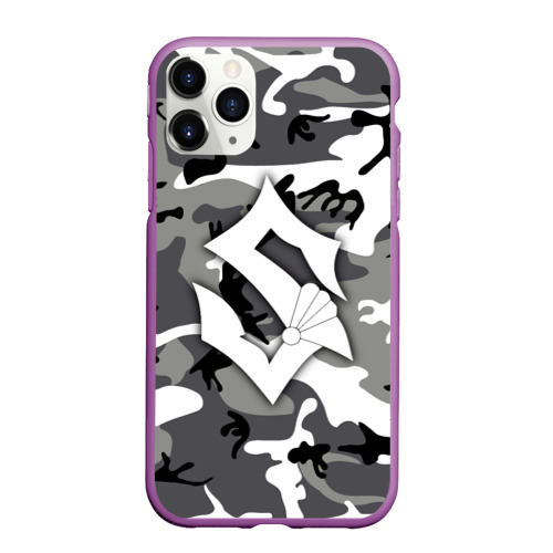 Чехол для iPhone 11 Pro Max матовый Камуфляж Sabaton, цвет фиолетовый
