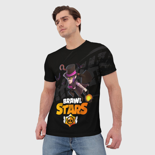 Мужская футболка 3D с принтом Brawl Stars  Mortis, фото на моделе #1