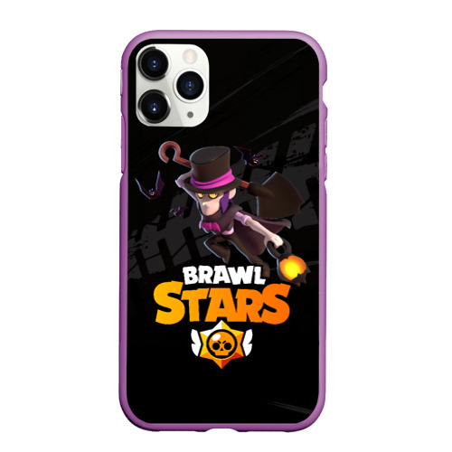 Чехол для iPhone 11 Pro Max матовый Brawl Stars  Mortis , цвет фиолетовый