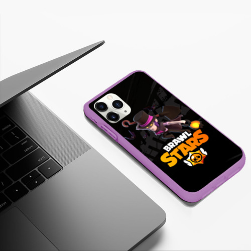 Чехол для iPhone 11 Pro Max матовый Brawl Stars  Mortis , цвет фиолетовый - фото 5