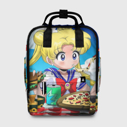 Пицца Мун – Женский рюкзак 3D с принтом купить