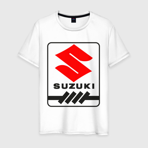 Мужская футболка хлопок Suzuki, цвет белый