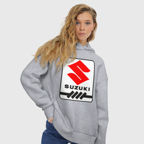 Женское худи Oversize хлопок Suzuki, цвет меланж - фото 4