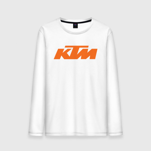 Мужской лонгслив из хлопка с принтом KTM КТМ Лого, вид спереди №1