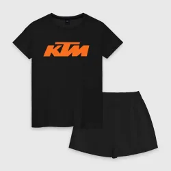 Женская пижама с шортиками хлопок KTM КТМ Лого