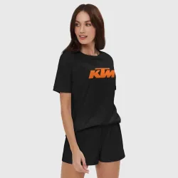 Женская пижама с шортиками хлопок KTM КТМ Лого - фото 2