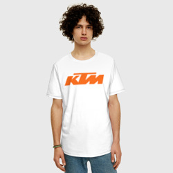 Мужская футболка хлопок Oversize KTM КТМ Лого - фото 2