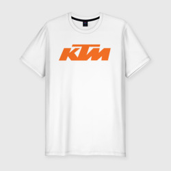 Мужская футболка хлопок Slim KTM КТМ Лого