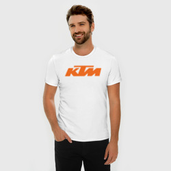 Мужская футболка хлопок Slim KTM КТМ Лого - фото 2