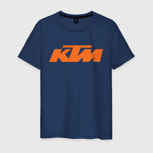 Мужская футболка хлопок KTM КТМ Лого, цвет темно-синий