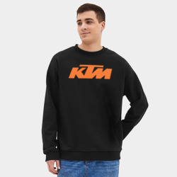 Мужской свитшот oversize без начеса хлопок KTM КТМ Лого - фото 2
