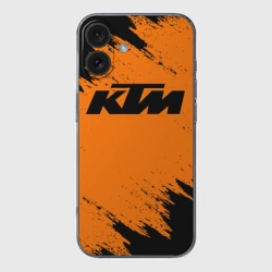 Чехол для iPhone 16 силиконовый с защитой камеры КТМ KTM
