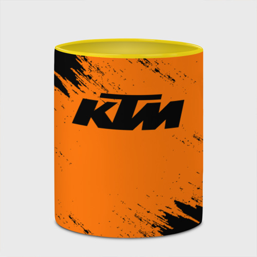 Кружка с полной запечаткой КТМ KTM, цвет белый + желтый - фото 4