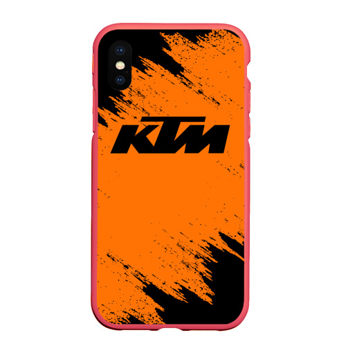 Чехол для iPhone XS Max матовый КТМ KTM, цвет красный