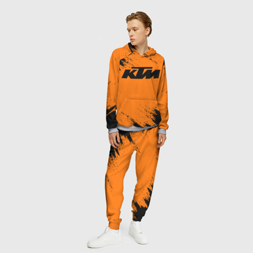 Мужской костюм с толстовкой 3D КТМ KTM, цвет меланж - фото 3