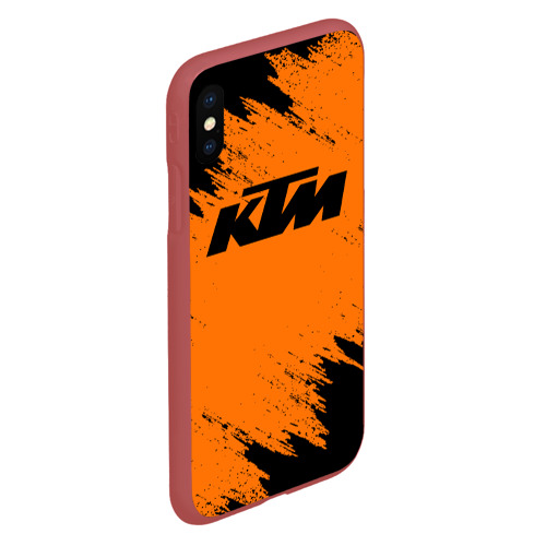 Чехол для iPhone XS Max матовый КТМ KTM, цвет красный - фото 3