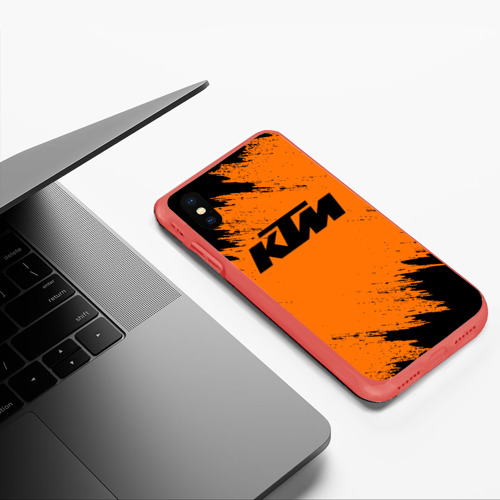 Чехол для iPhone XS Max матовый КТМ KTM, цвет красный - фото 5