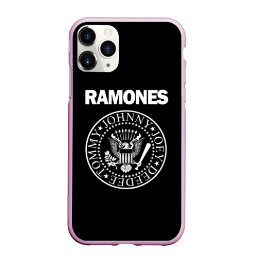 Чехол для iPhone 11 Pro матовый Ramones Рамонес, цвет розовый