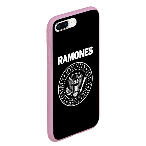 Чехол для iPhone 7Plus/8 Plus матовый Ramones Рамонес, цвет розовый - фото 3