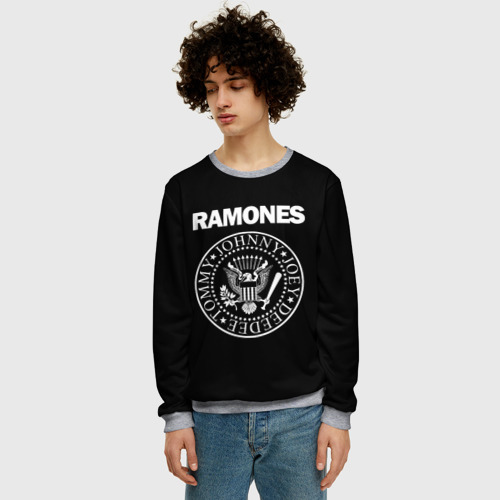 Мужской свитшот 3D Ramones Рамонес, цвет меланж - фото 3