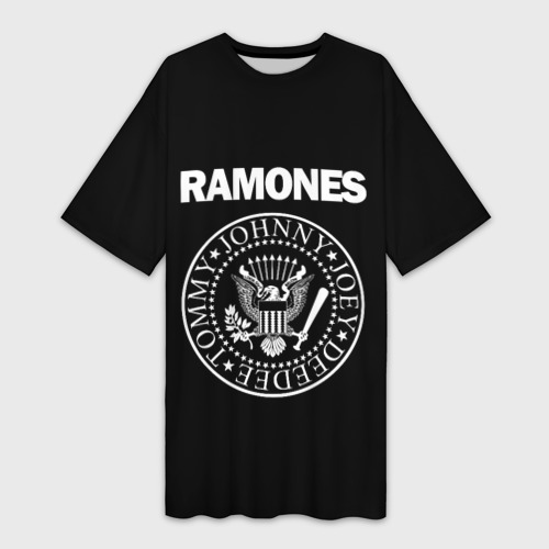 Платье-футболка 3D Ramones Рамонес, цвет 3D печать