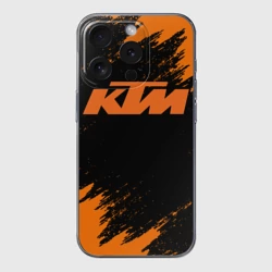 Чехол для iPhone 15 Pro силиконовый с защитой камеры КТМ КТМ