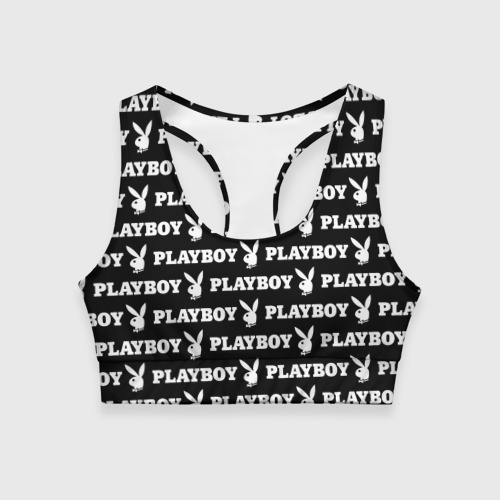 Женский спортивный топ 3D Playboy pattern Плейбой паттерн, цвет 3D печать