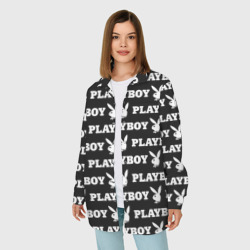 Женская рубашка oversize 3D Playboy pattern Плейбой паттерн - фото 2