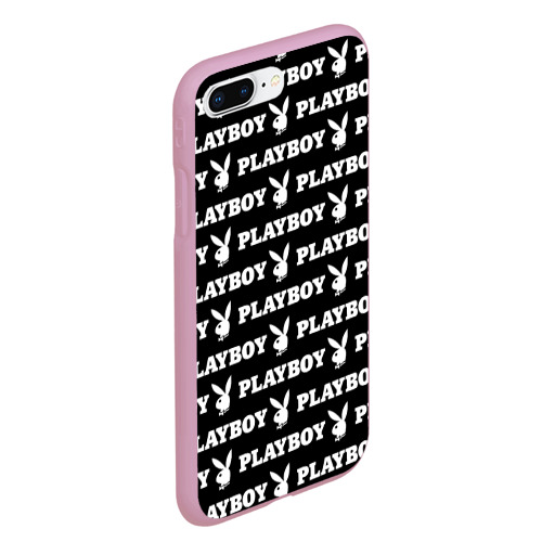 Чехол для iPhone 7Plus/8 Plus матовый Playboy pattern Плейбой паттерн, цвет розовый - фото 3