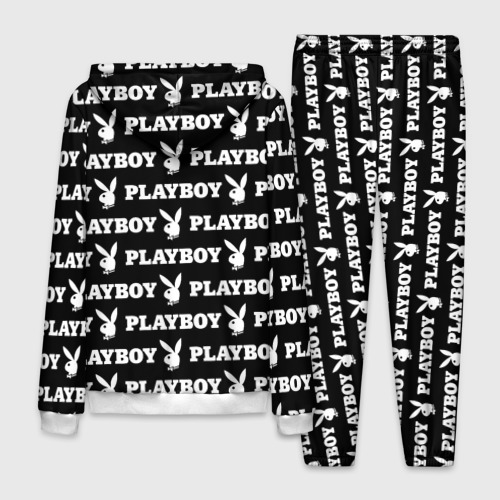 Мужской костюм 3D Playboy pattern Плейбой паттерн, цвет белый - фото 2