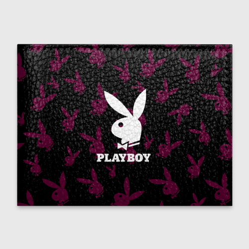 Обложка для студенческого билета с принтом Playboy pattern, вид спереди №1