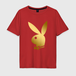 Мужская футболка хлопок Oversize Playboy gold золотой Плейбой