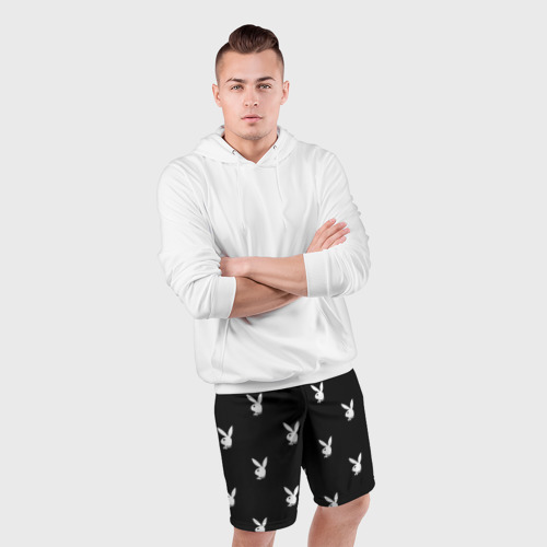Мужские шорты спортивные Плейбой паттерн Playboy pattern, цвет 3D печать - фото 5