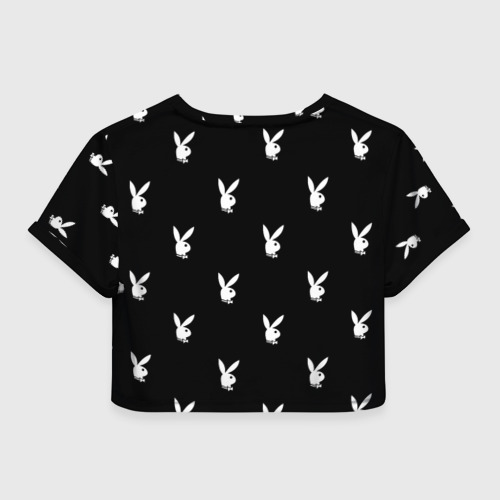 Женская футболка Crop-top 3D Плейбой паттерн Playboy pattern, цвет 3D печать - фото 2