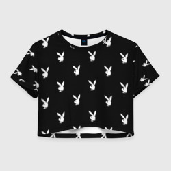 Женская футболка Crop-top 3D Плейбой паттерн Playboy pattern