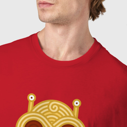 Мужская футболка хлопок с принтом The flying spaghetti monster, фото #4