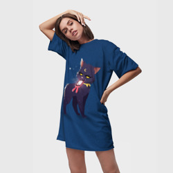 Платье-футболка 3D Киса с телефоном - фото 2