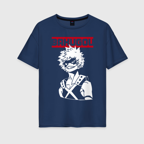 Женская футболка хлопок Oversize Моя Геройская Академия Bakugou