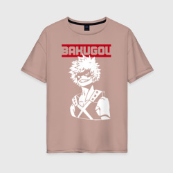 Женская футболка хлопок Oversize Моя Геройская Академия Bakugou