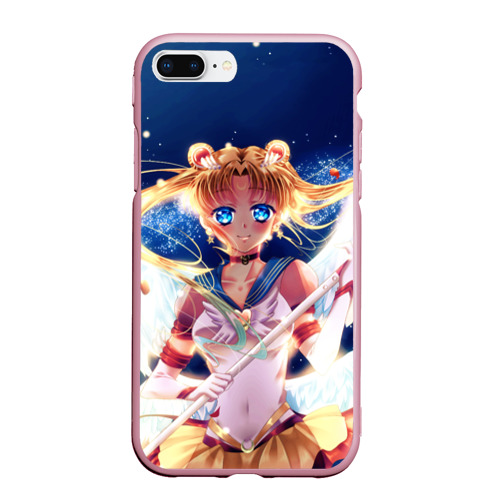Чехол для iPhone 7Plus/8 Plus матовый Sailor moon, цвет розовый