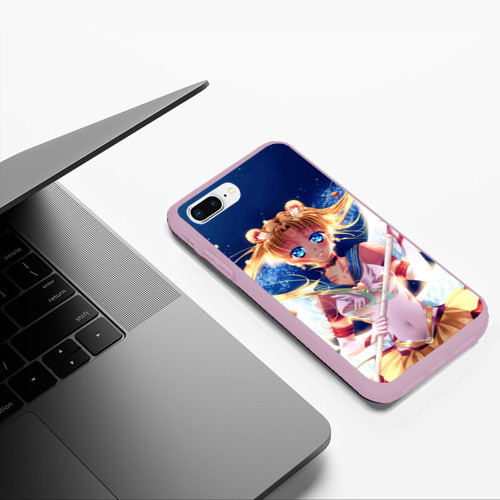 Чехол для iPhone 7Plus/8 Plus матовый Sailor moon, цвет розовый - фото 5