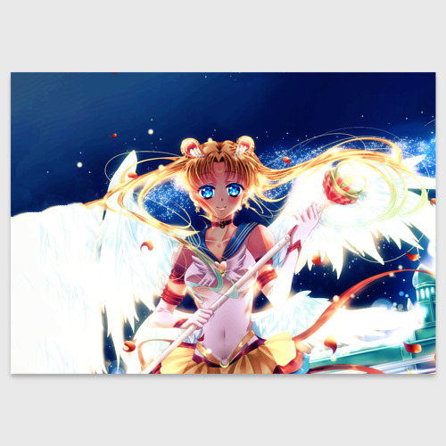 Поздравительная открытка Sailor moon, цвет белый
