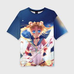 Женская футболка oversize 3D Sailor moon