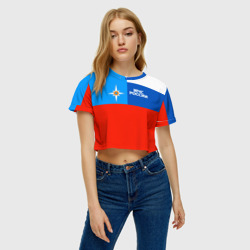 Женская футболка Crop-top 3D Флаг МЧС России - фото 2