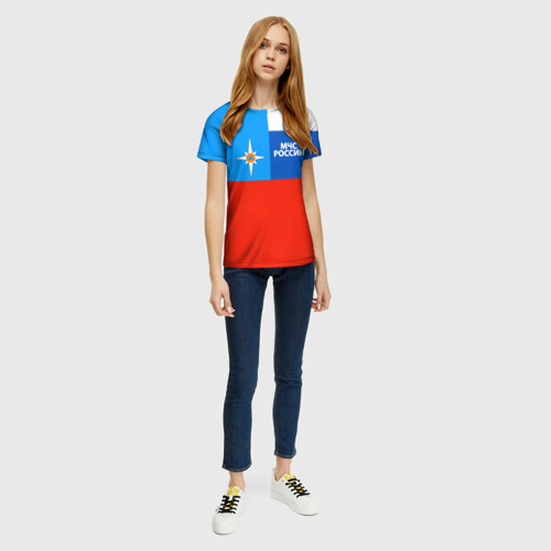 Женская футболка 3D Флаг МЧС России, цвет 3D печать - фото 5