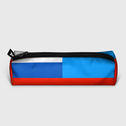 Пенал с принтом Флаг МЧС России для любого человека, вид сзади №1. Цвет основы: белый