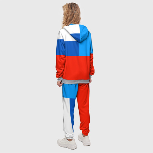 Женский костюм с толстовкой 3D Флаг МЧС России, цвет меланж - фото 4
