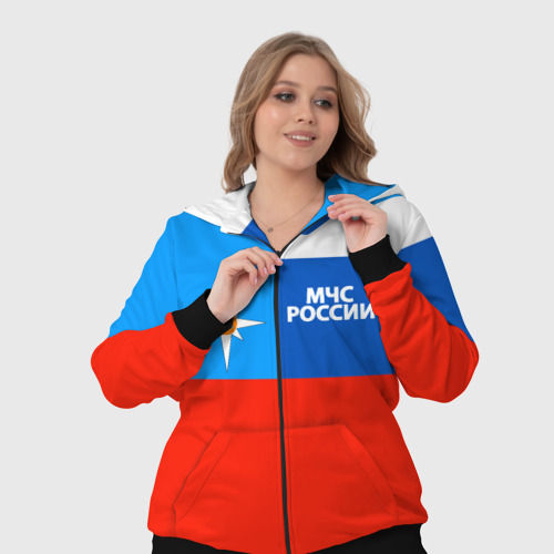 Женский костюм 3D Флаг МЧС России, цвет черный - фото 7